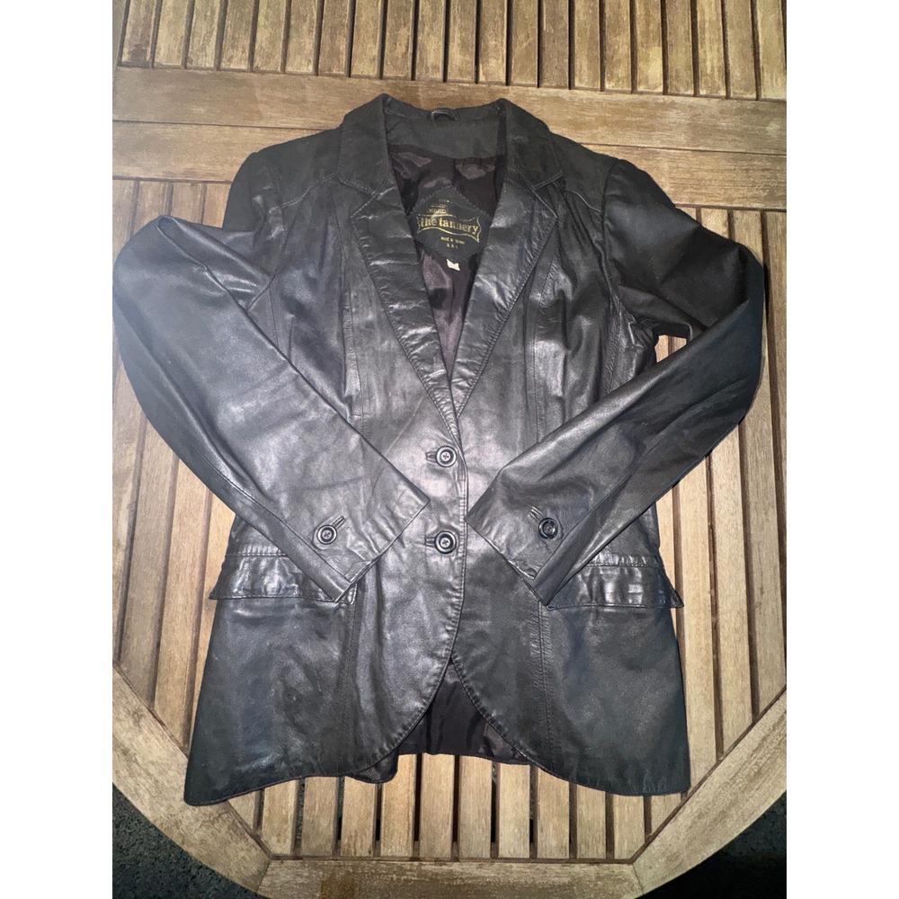 Vintage 70s Montgomery Ward Tannery Leather Jacket Airbrushed Native Chief 11/12